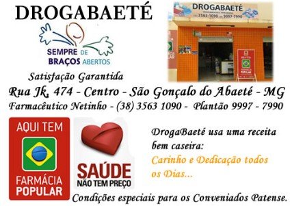 Drogabaeté - São Gonçalo do Abaeté - Parceiros - Grupo Patense - Patos de Minas - MG