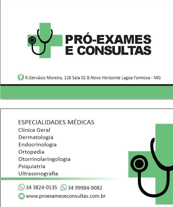 Pró exames e consultas - Lagoa Formosa - Parceiros - Grupo Patense - Patos de Minas - MG